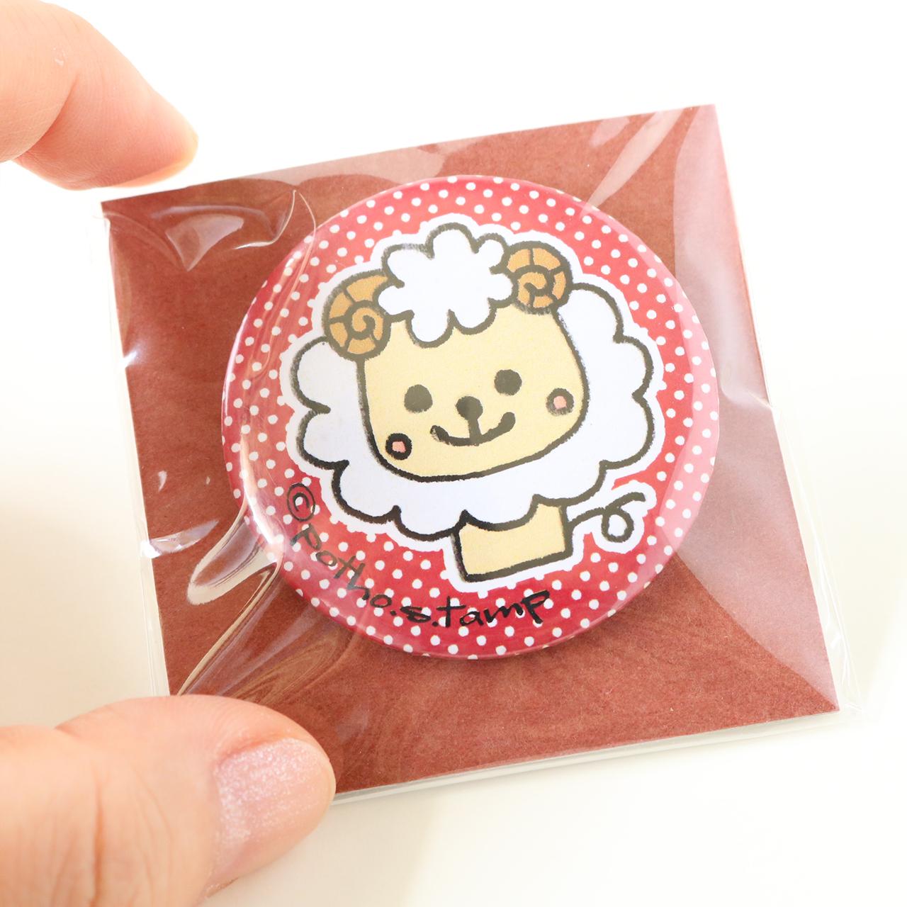 未(干支)缶バッチ ★ひつじ・ヒツジ・羊1枚目の画像