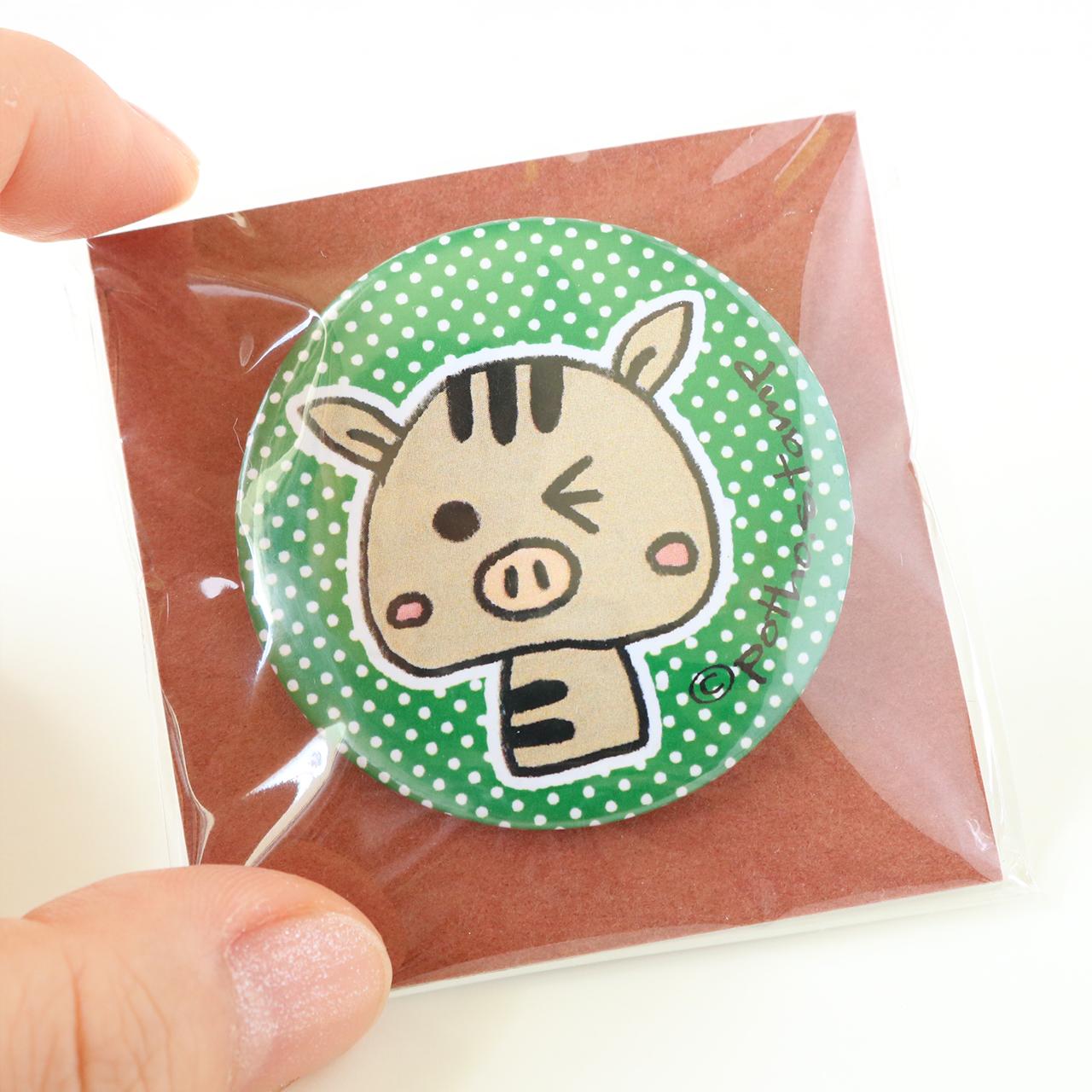 亥(干支)缶バッチ ★い・いのしし・猪1枚目の画像